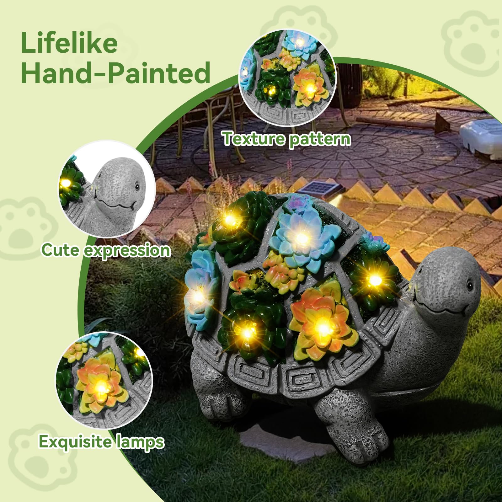 ArtCredit hand-painted turtle statue adds lifelike charm to patios and flower beds.