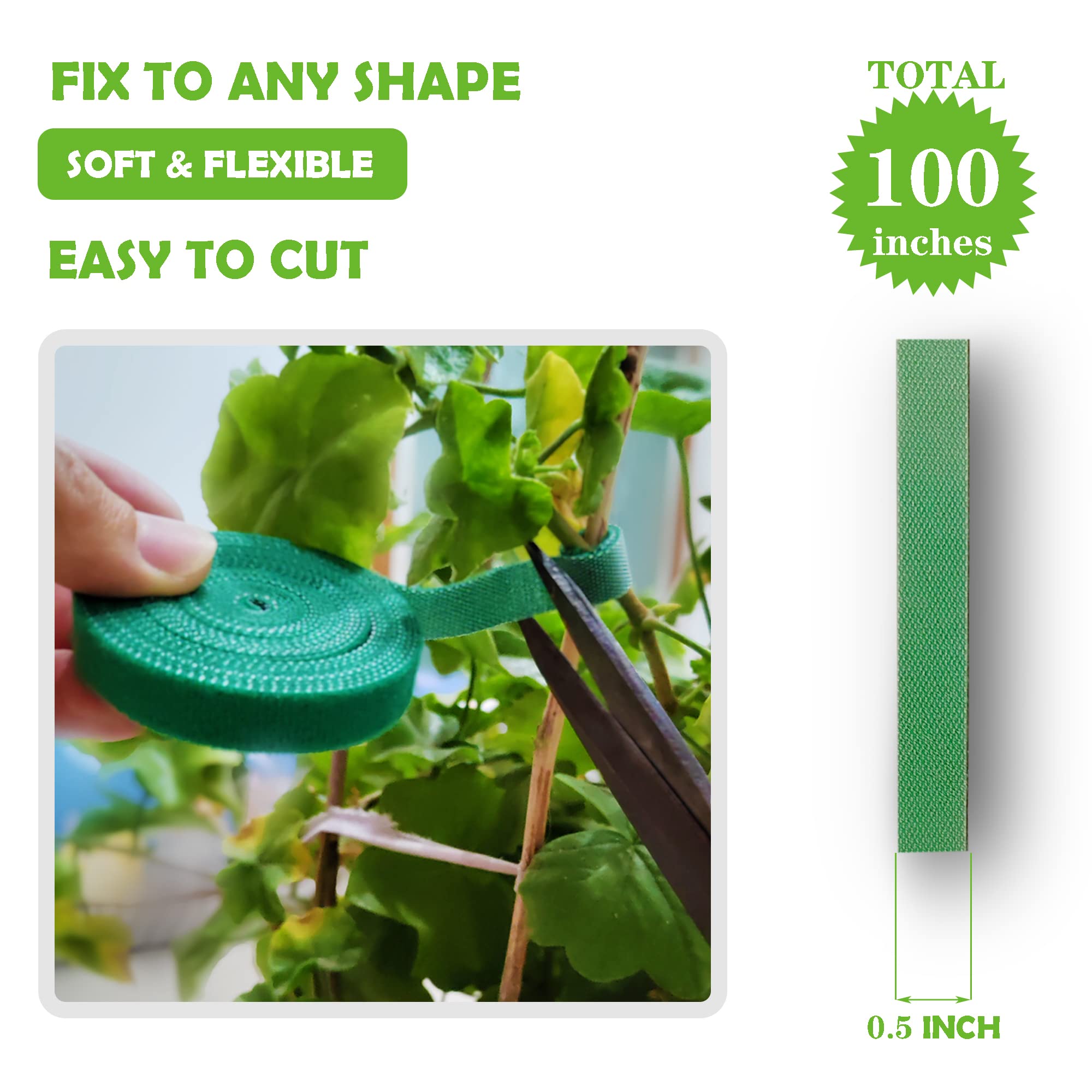Green ArtFamy ties blend with tomatoes, vines, and shrubs for an aesthetic garden look.