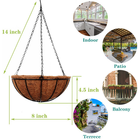 ArtFamy welded joints and black chain ensure stable hanging planter installation.