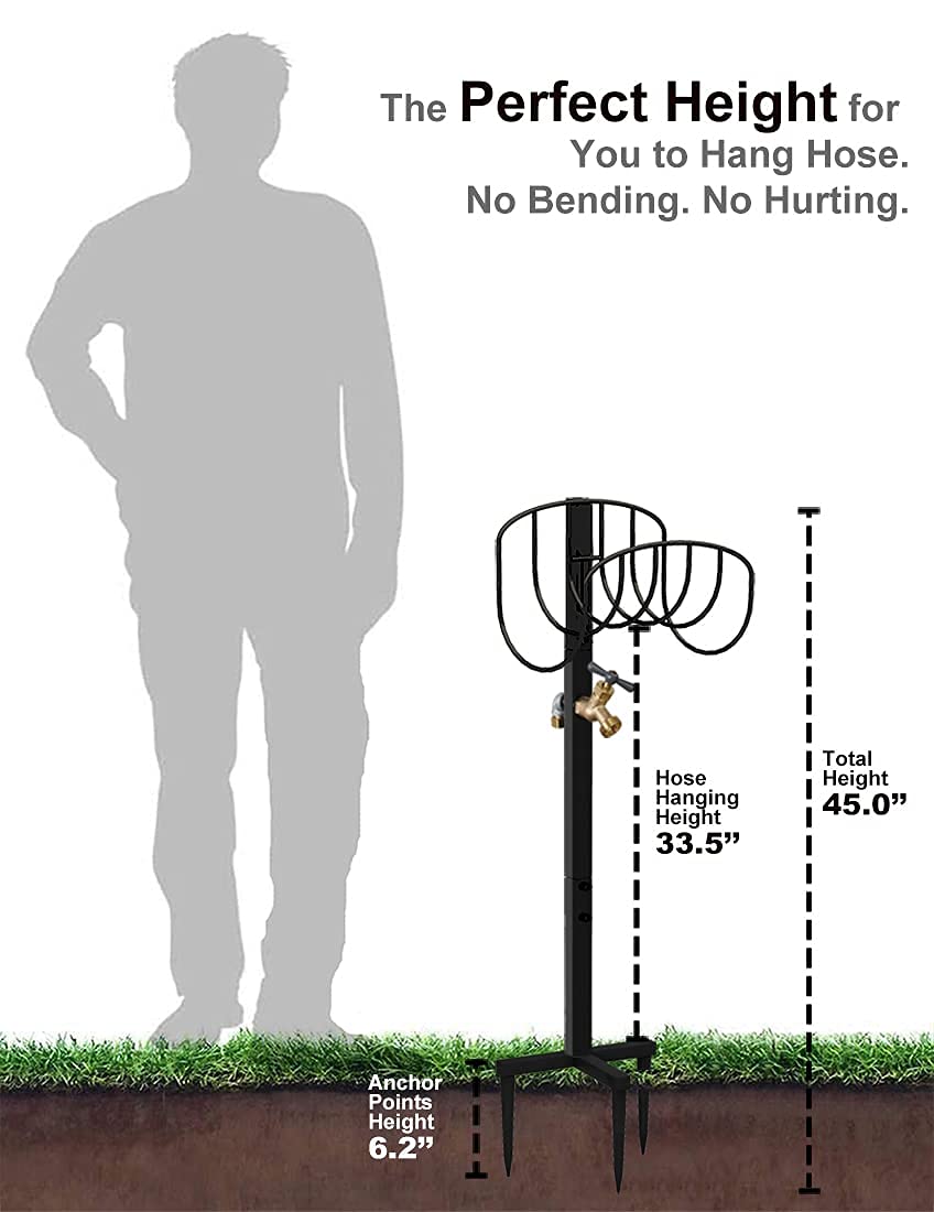 Artigarden 43-5 inches height elevates hose handling and watering reach.