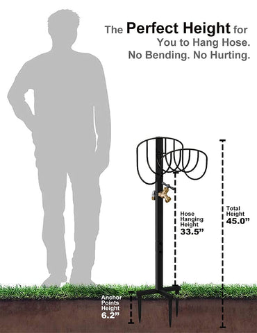 Artigarden 43-5 inches height elevates hose handling and watering reach.