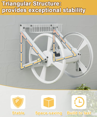 Artigarden detachable storage basket holds nozzles and gloves within easy reach.