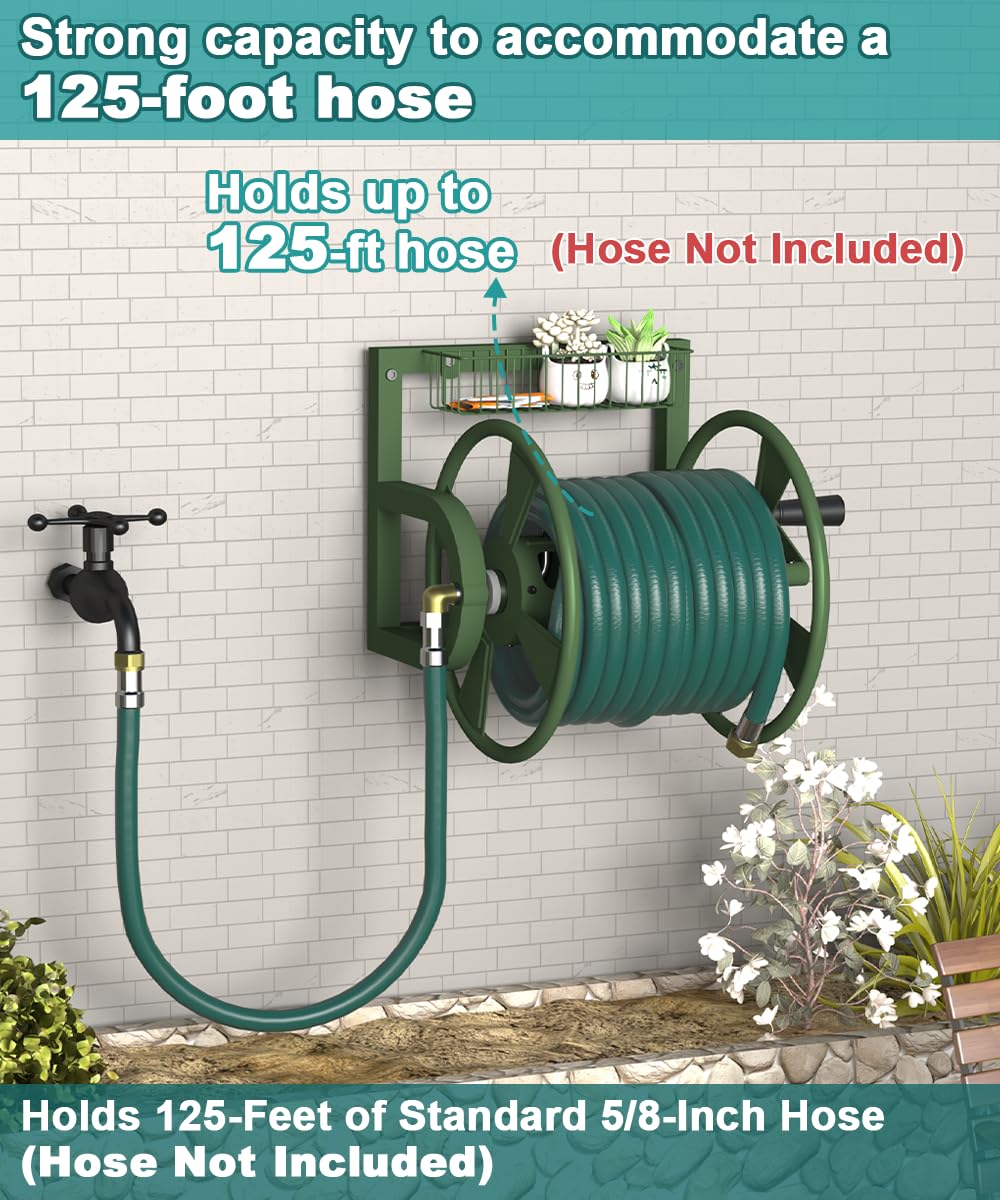 Artigarden powder-coated metal reel withstands outdoor weather and wear