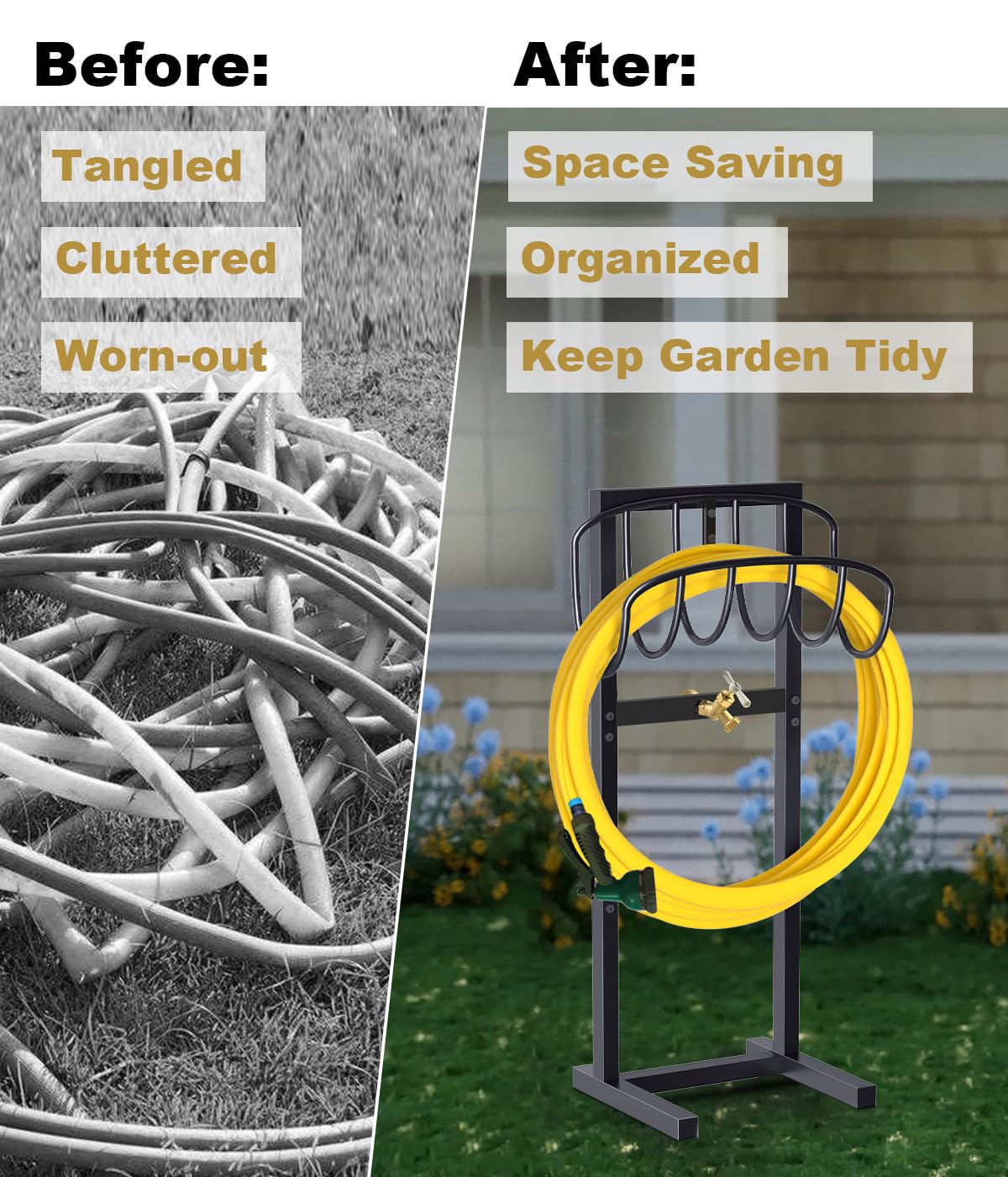 Artigarden easy assembly hose rack for quick setup.