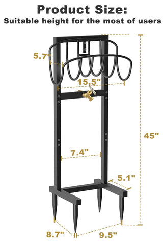 Artigarden free-standing hose reel stand keeps your yard organized.