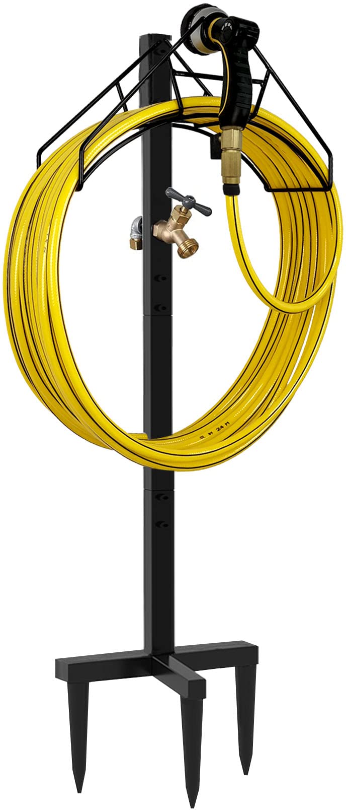 Artigarden freestanding hose stand with brass faucet offers convenient water access
