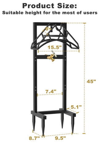 Artigarden freestanding hose reel stand saves space in yards.