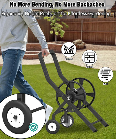 Artigarden hose reel cart mobile design with ergonomic height and wheels