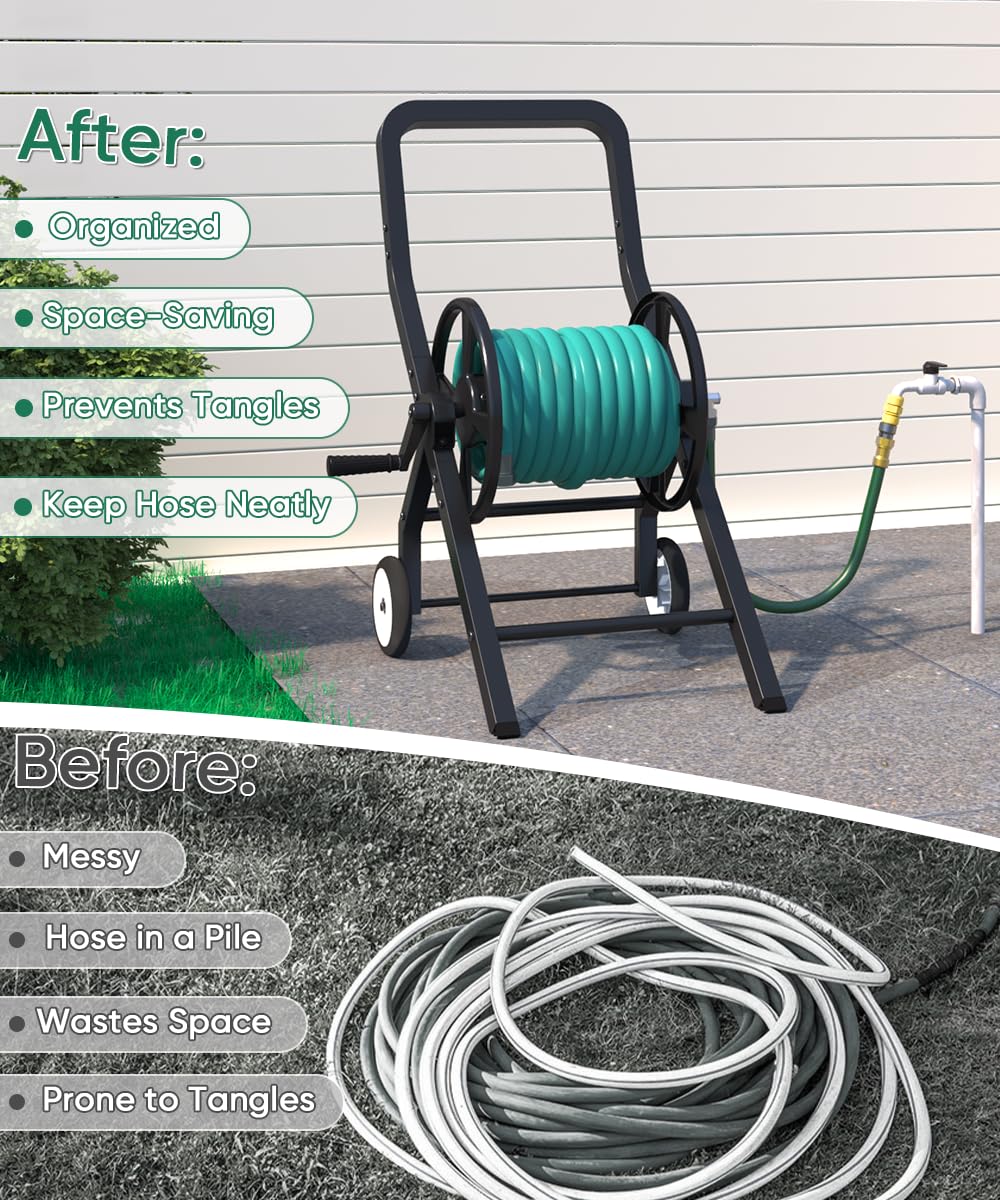 Artigarden hose reel cart outdoor stability on a patio or yard
