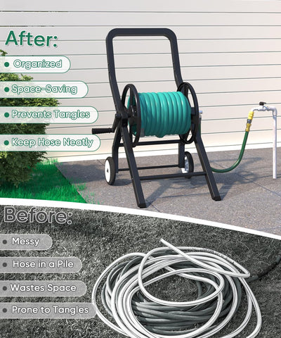 Artigarden hose reel cart outdoor stability on a patio or yard