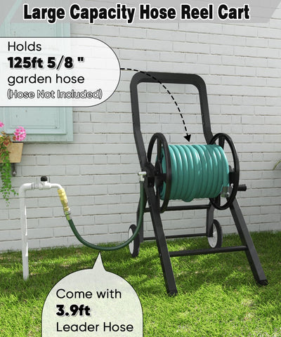 Artigarden hose reel cart powder-coated steel frame for outdoor use