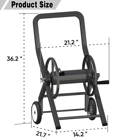 Artigarden hose reel cart effortless roll-up system with non-slip handle
