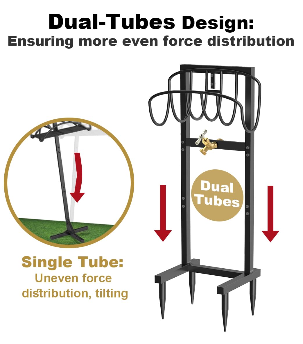 Artigarden heavy-duty metal frame with rectangular tubes for durable use.