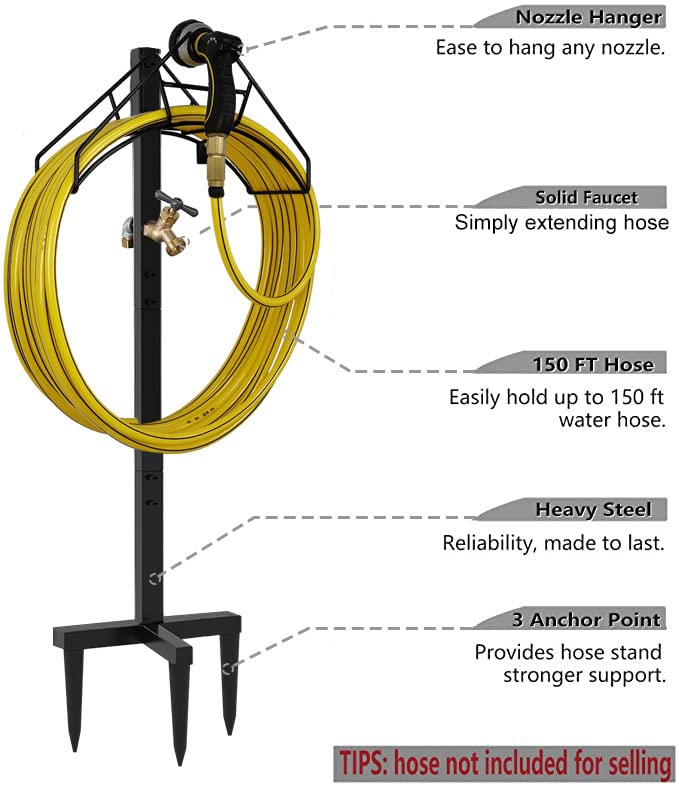 Artigarden heavy-duty steel stake supports up to 150 ft hose