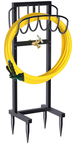 Artigarden hose holder with brass faucet for easy outdoor watering access.