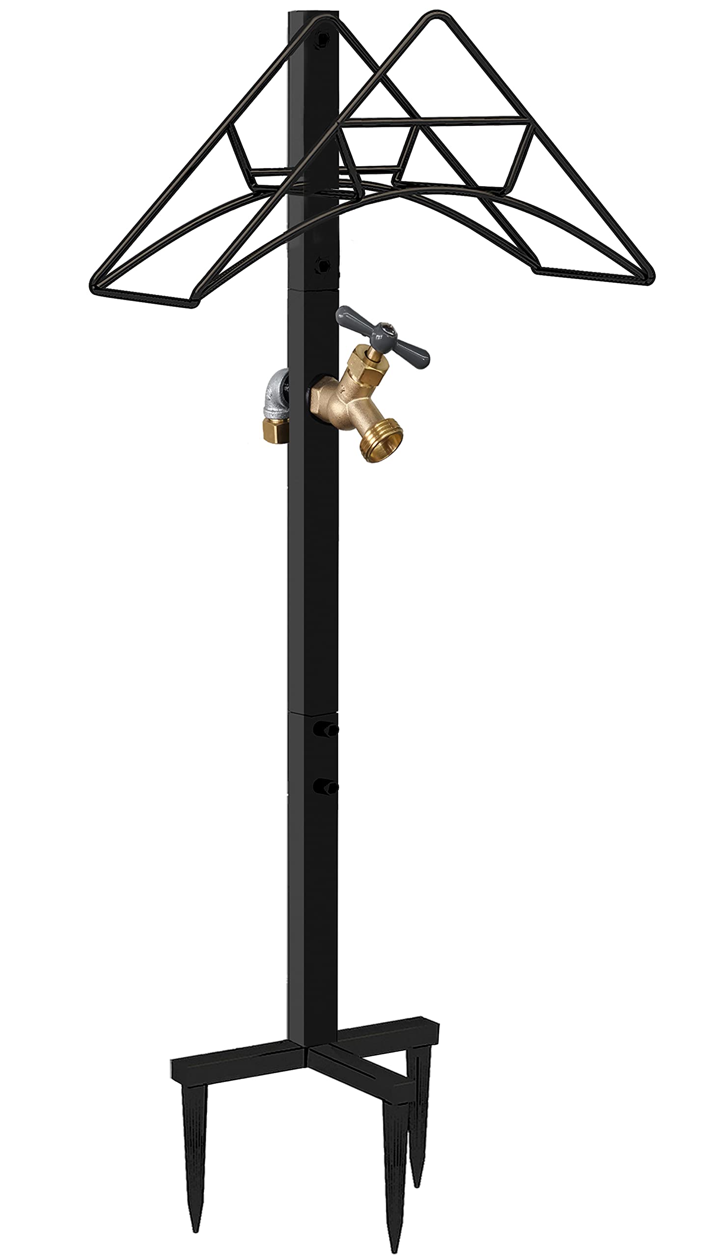 Artigarden hose stake for garden use provides portable storage.