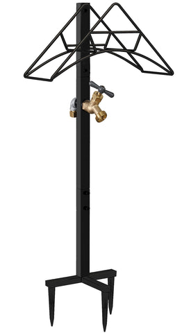 Artigarden hose stake for garden use provides portable storage.
