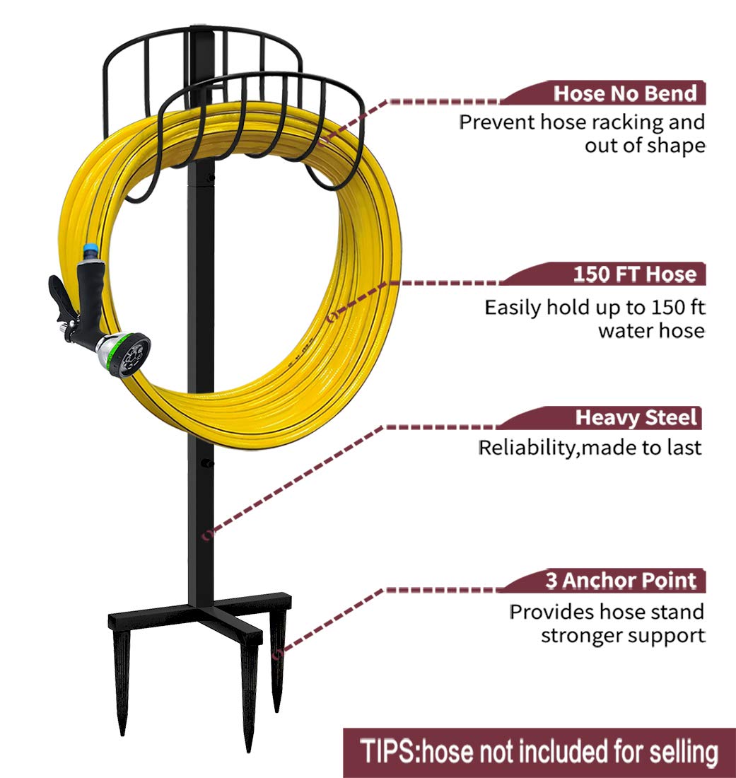 Artigarden hose stand on a lawn demonstrating independent standing design