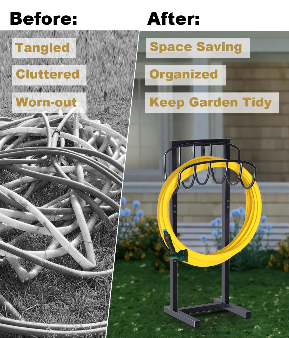 Artigarden tidy storage prevents kinks and tangles for hoses.
