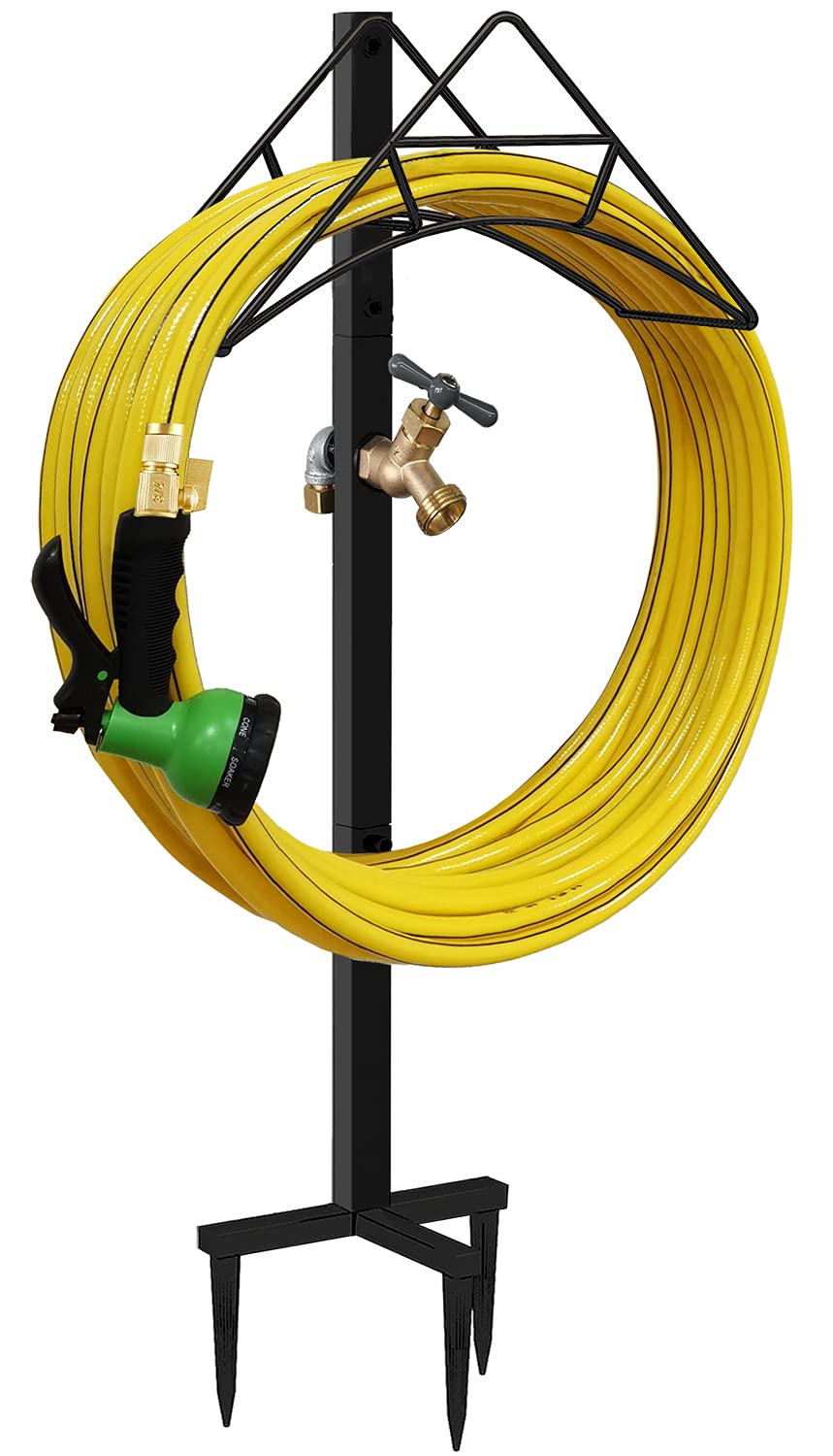 Artigarden outdoor hose holder with brass spigot for easy watering access.