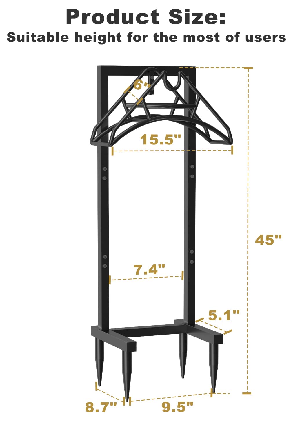 Artigarden hose holder’s dual tubes provide stable balance for heavy hoses.