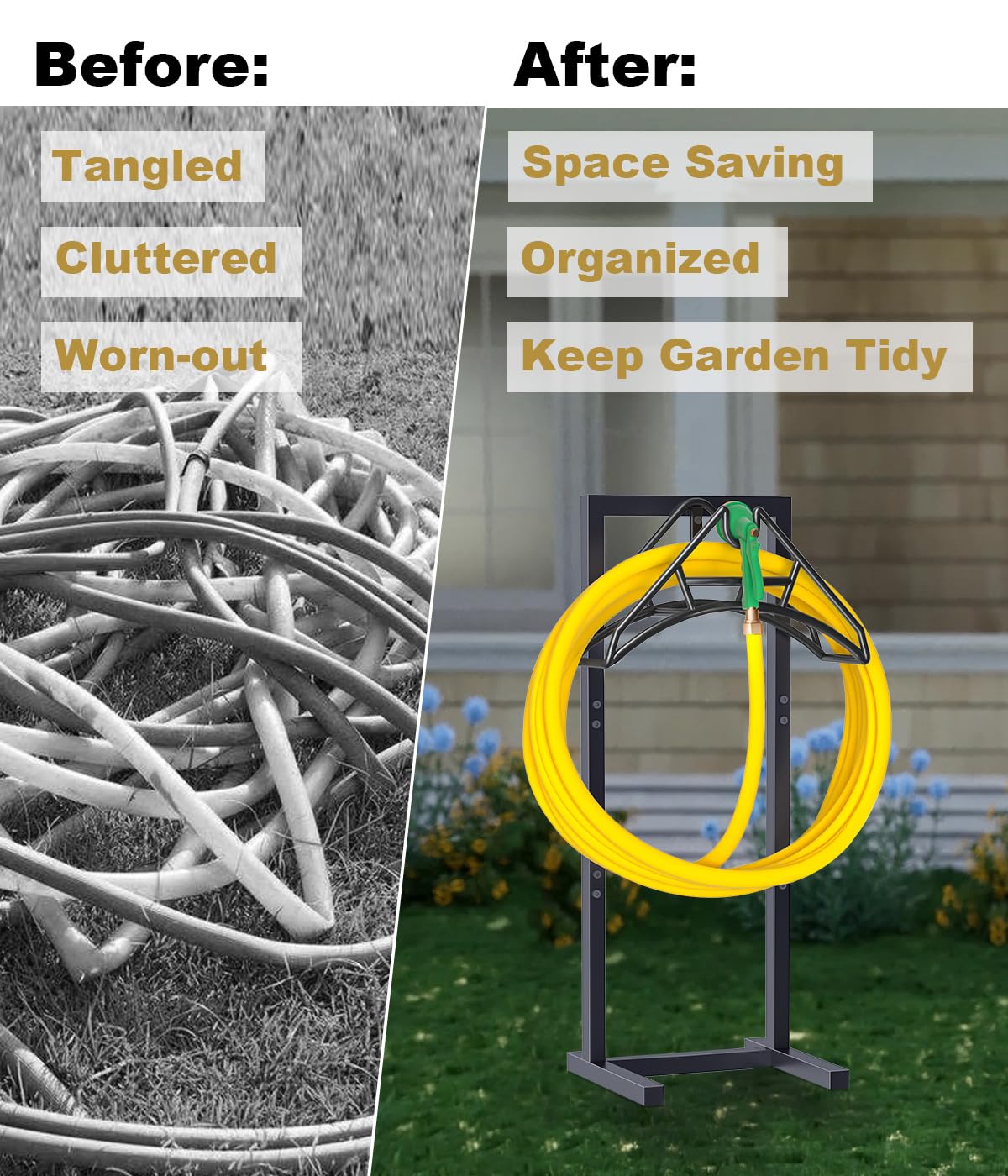 Artigarden organizer helps keep hoses untangled, extending life and reducing wear.