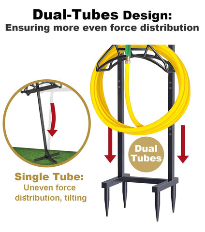 Artigarden easy-assembly hose rack for quick outdoor setup.