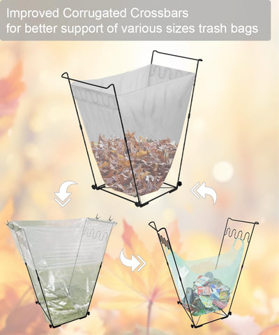 Artigarden outdoor trash bag holder frame base stays steady on uneven ground