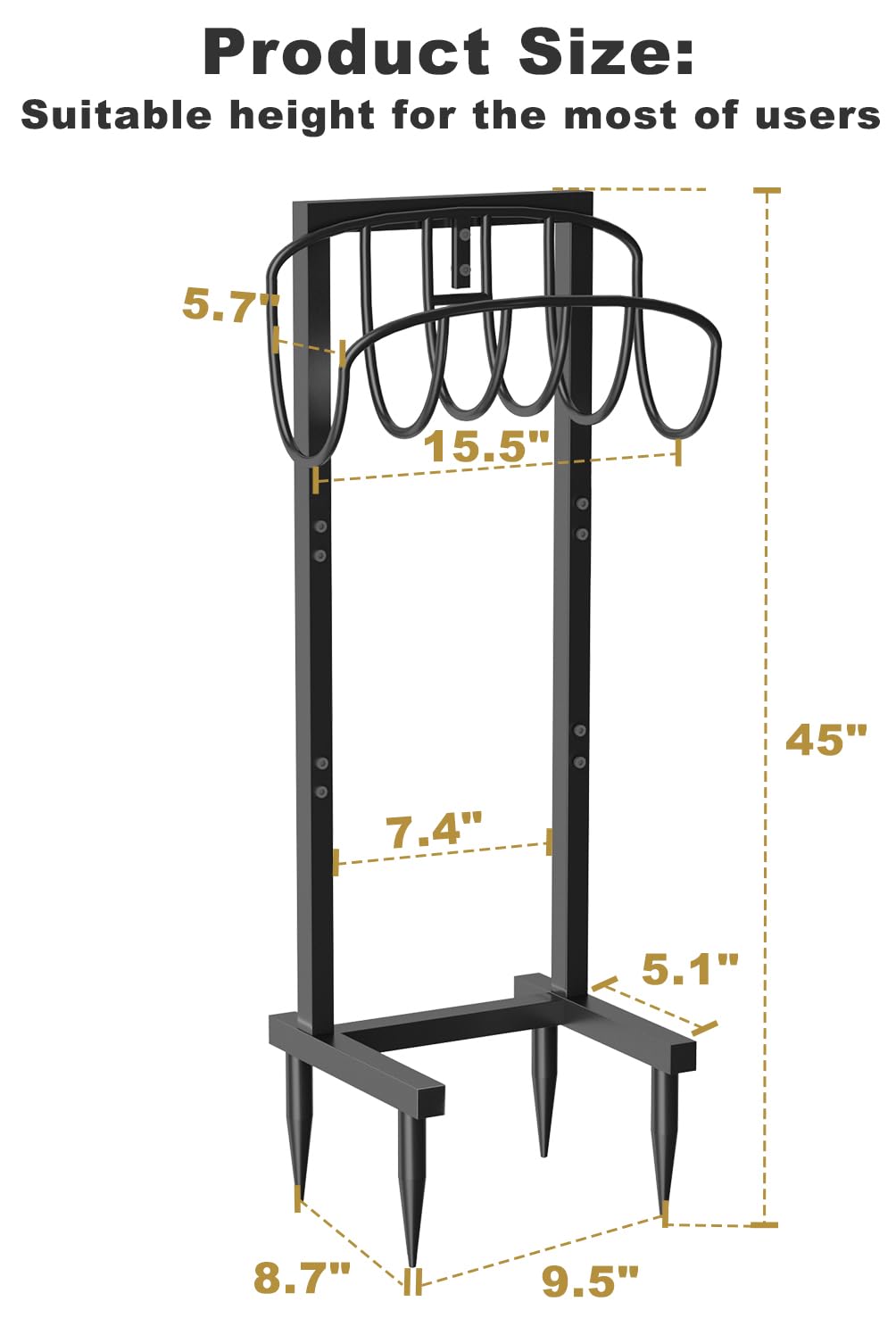 Artigarden hose stand features a stable dual-tube design for balanced support.