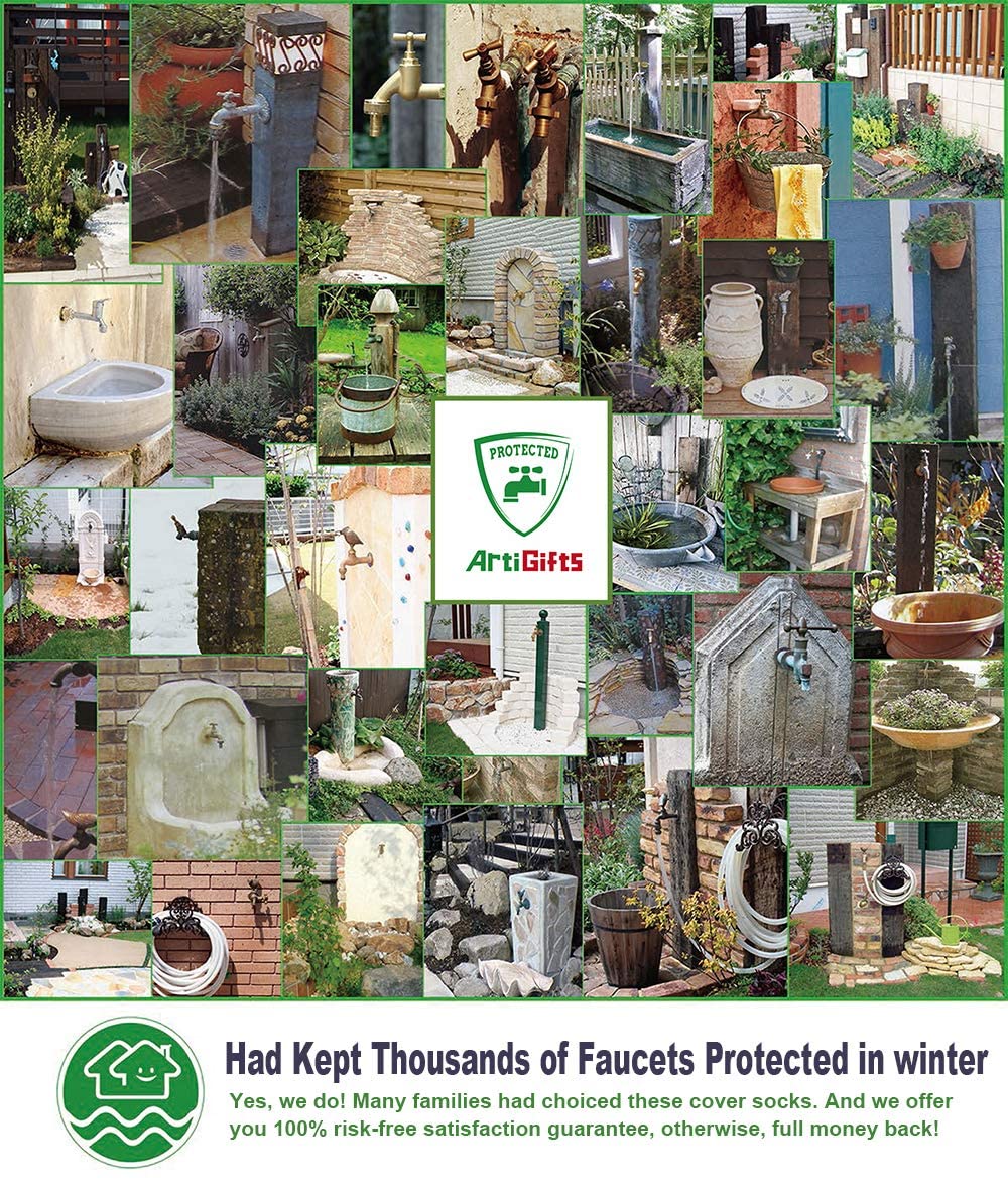 ArtiGifts Pro faucet cover ensures reliable insulation for cold seasons.