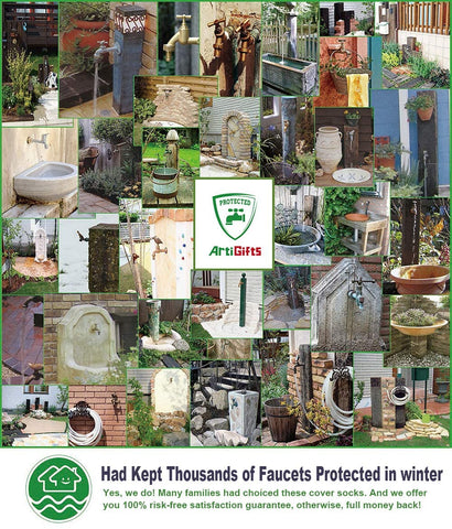 ArtiGifts Pro faucet cover ensures reliable insulation for cold seasons.