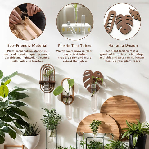 Artilady geometric wall hanger in natural wood saves counter space