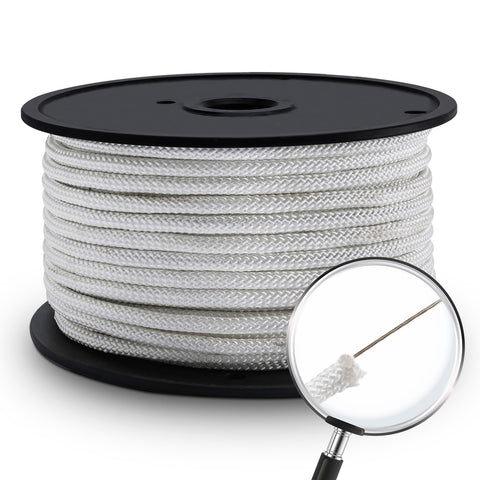 Artilife flagpole rope on a spool enabling quick, tangle-free installation.