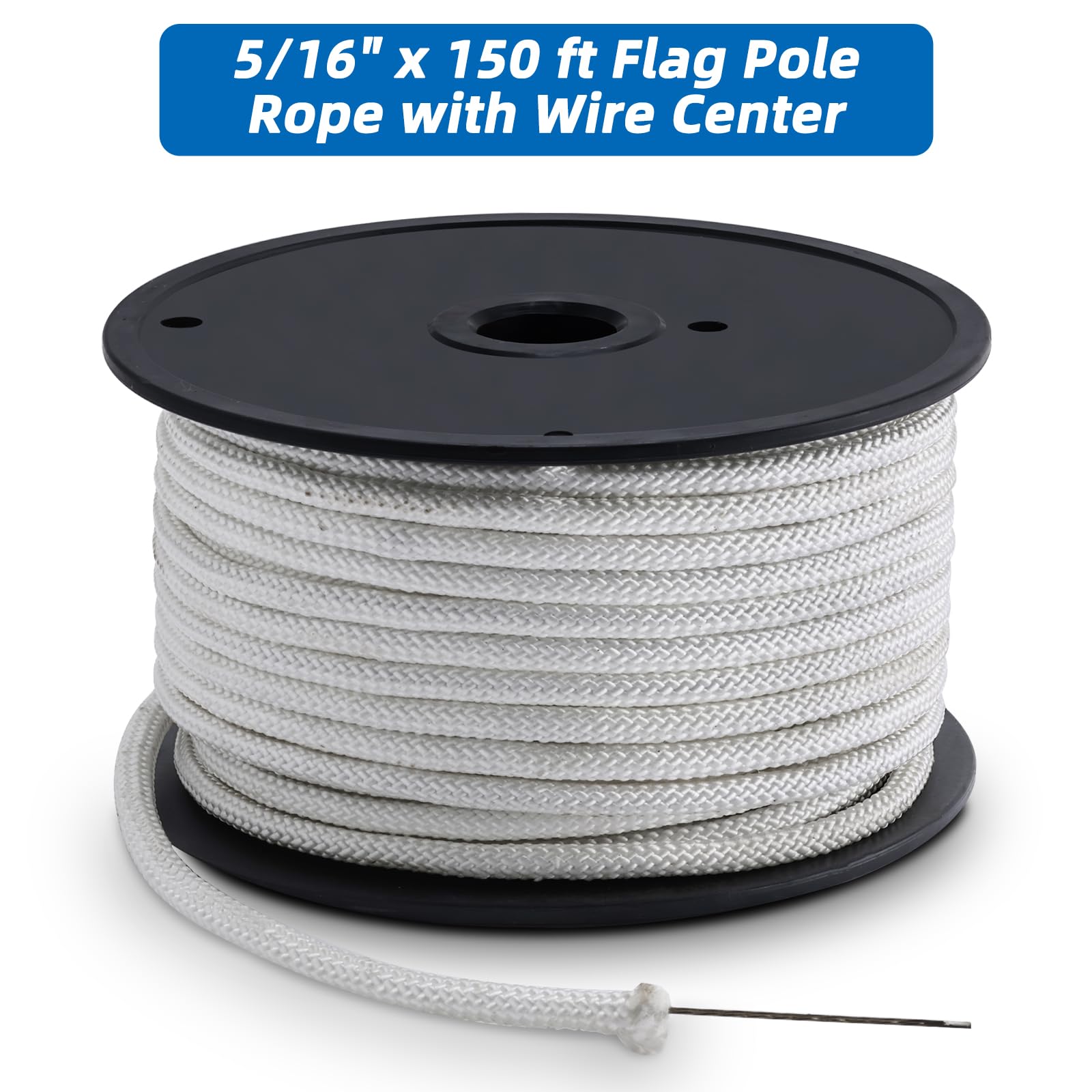 Artilife rope with steel center core for enhanced outdoor durability.