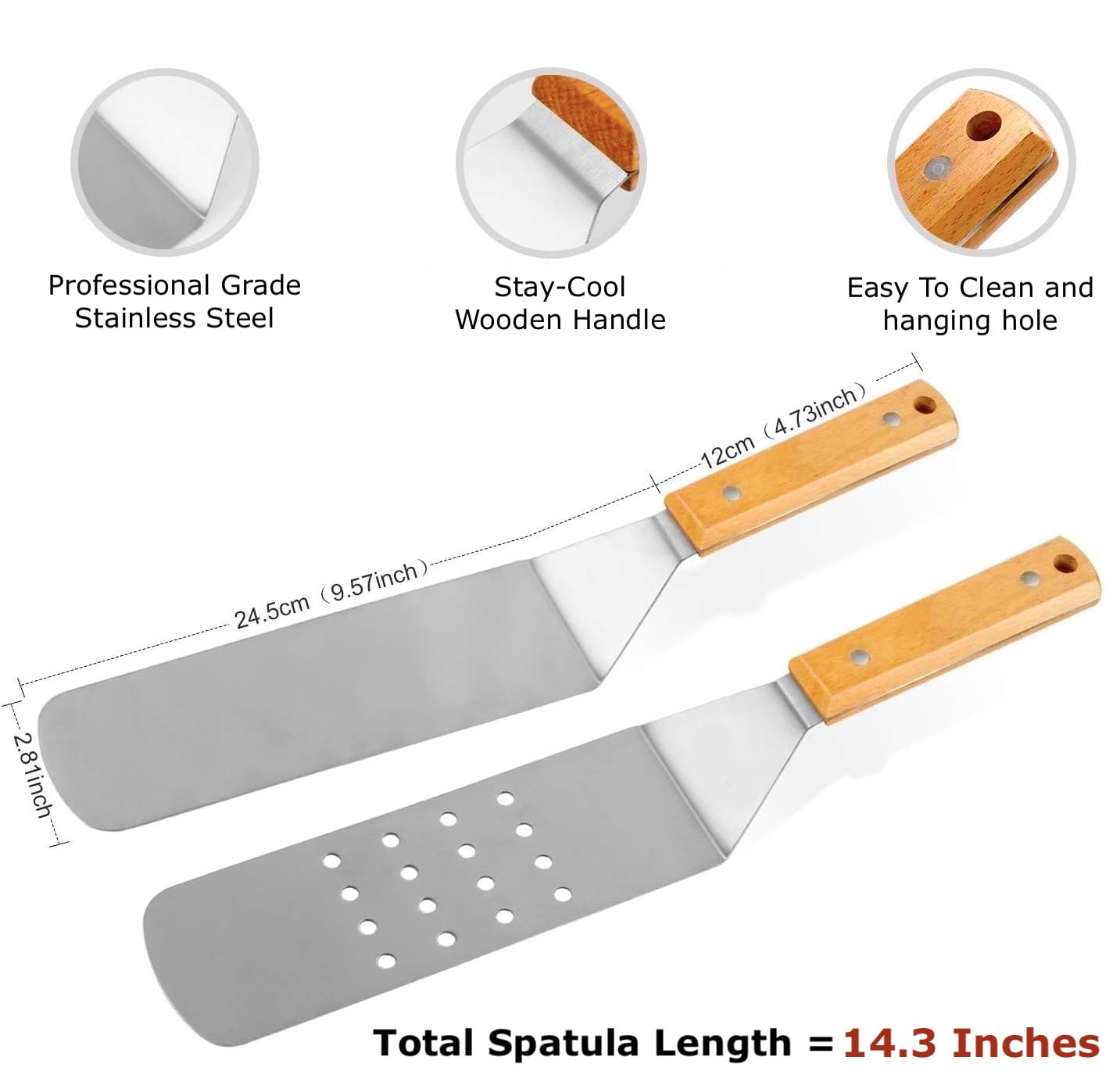Artisan Fire spatulas with stay-cool wooden handles for precise flipping