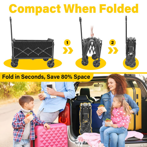 ARTIST'S DREAM foldable wagon in a car trunk for easy transport