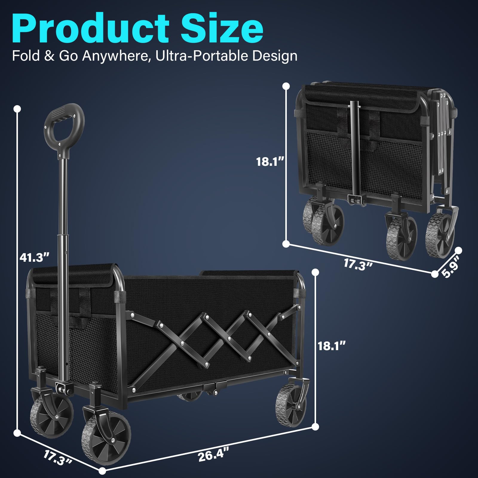 ARTIST'S DREAM foldable wagon used for groceries and everyday hauling