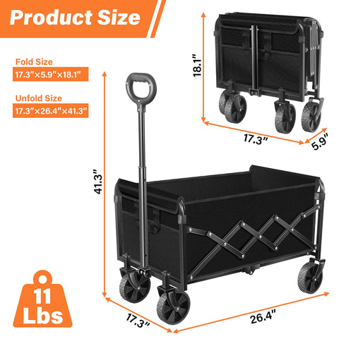 ARTIST'S DREAM wagon folds quickly for compact storage in cars