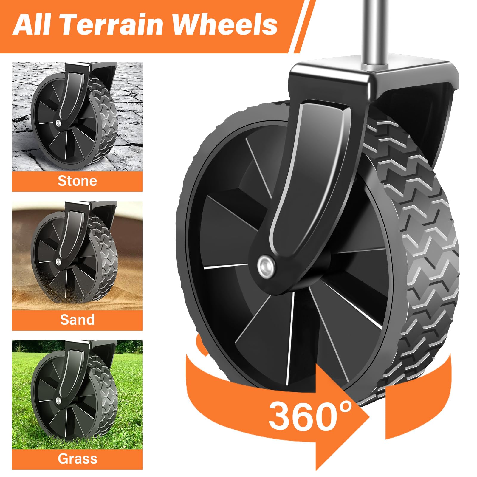 ARTIST'S DREAM reliable wheels glide over park paths and lawns