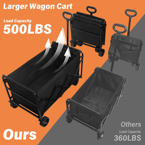ARTIST'S DREAM foldable wagon folded compact for car trunk storage and quick errands.