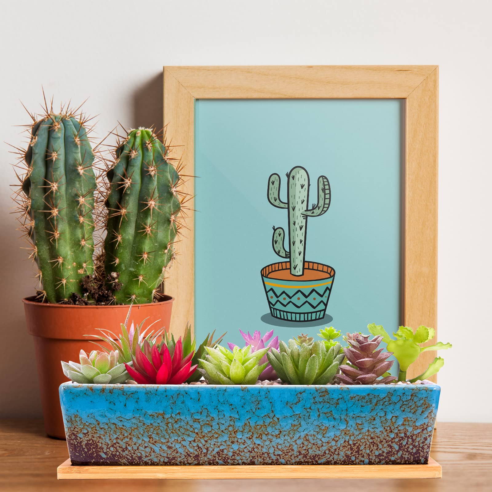 ARTKETTY blue ceramic planter adds refined color to living spaces