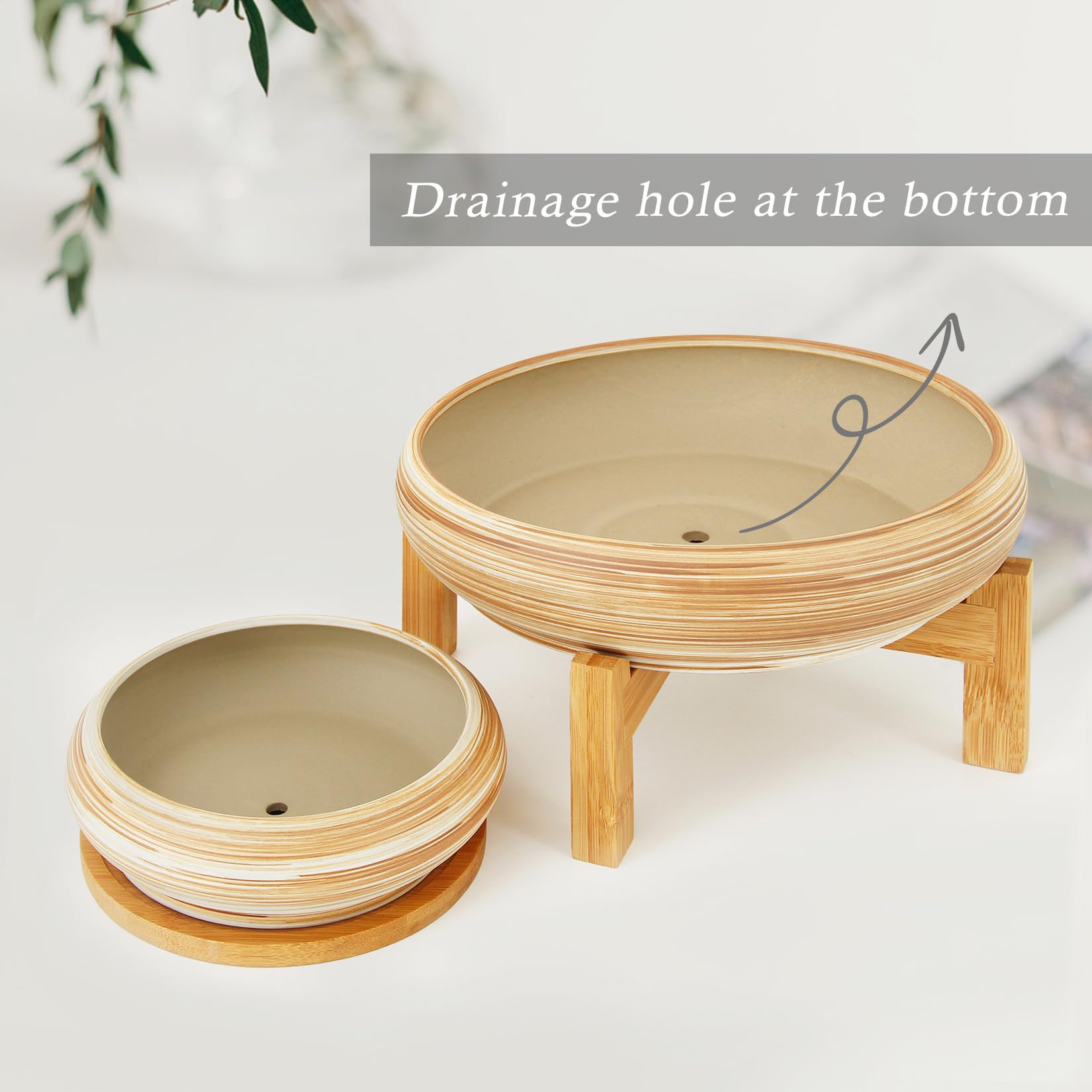 ARTKETTY succulent pot with drainage tray supports healthy roots.