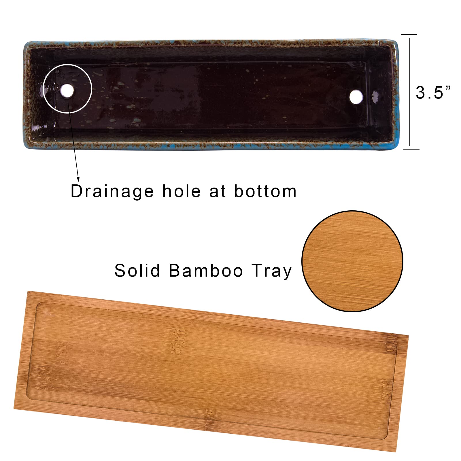 ARTKETTY rectangle planter on a windowsill for stylish home decor