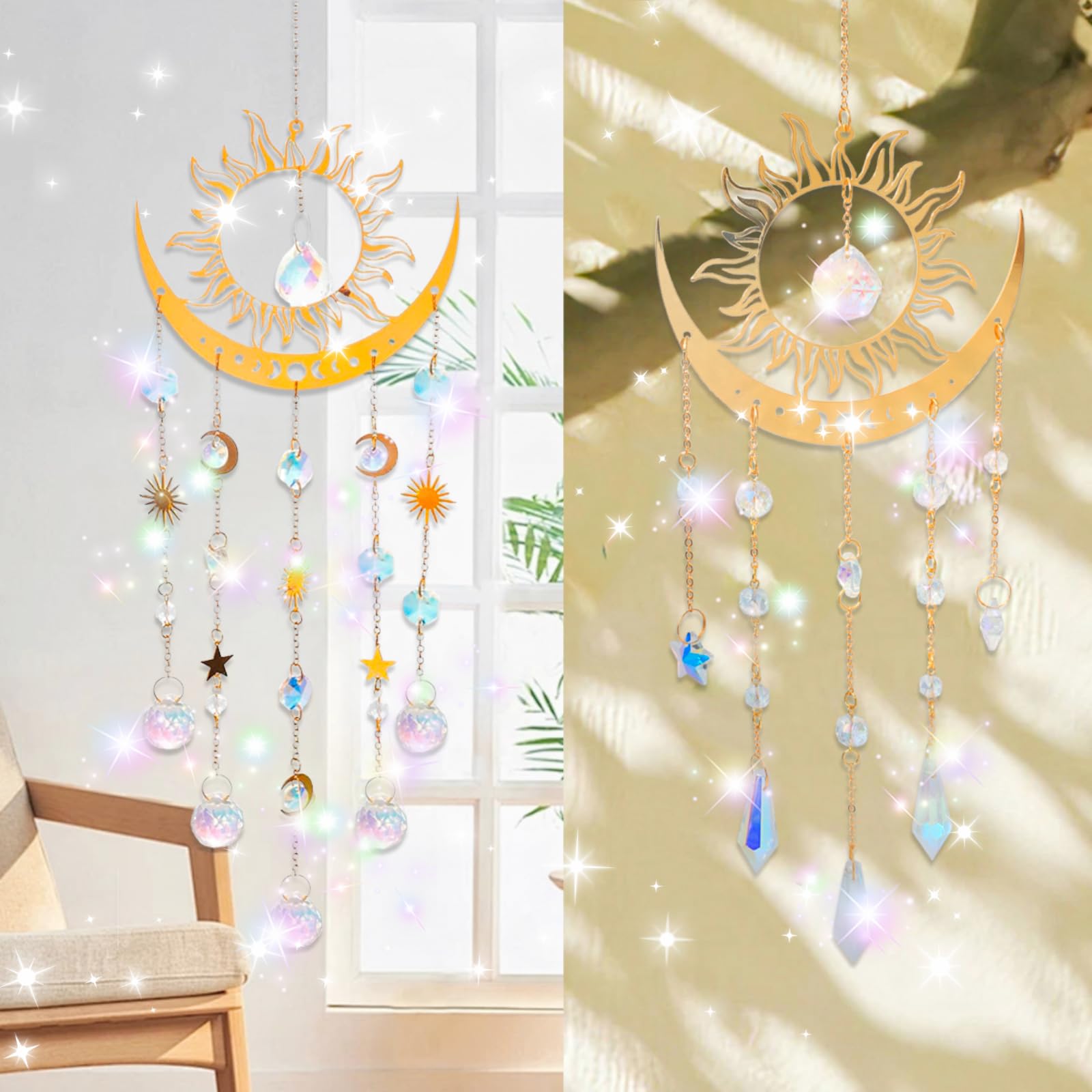 Artilady crystal suncatcher enhances indoor decor with shimmering reflections
