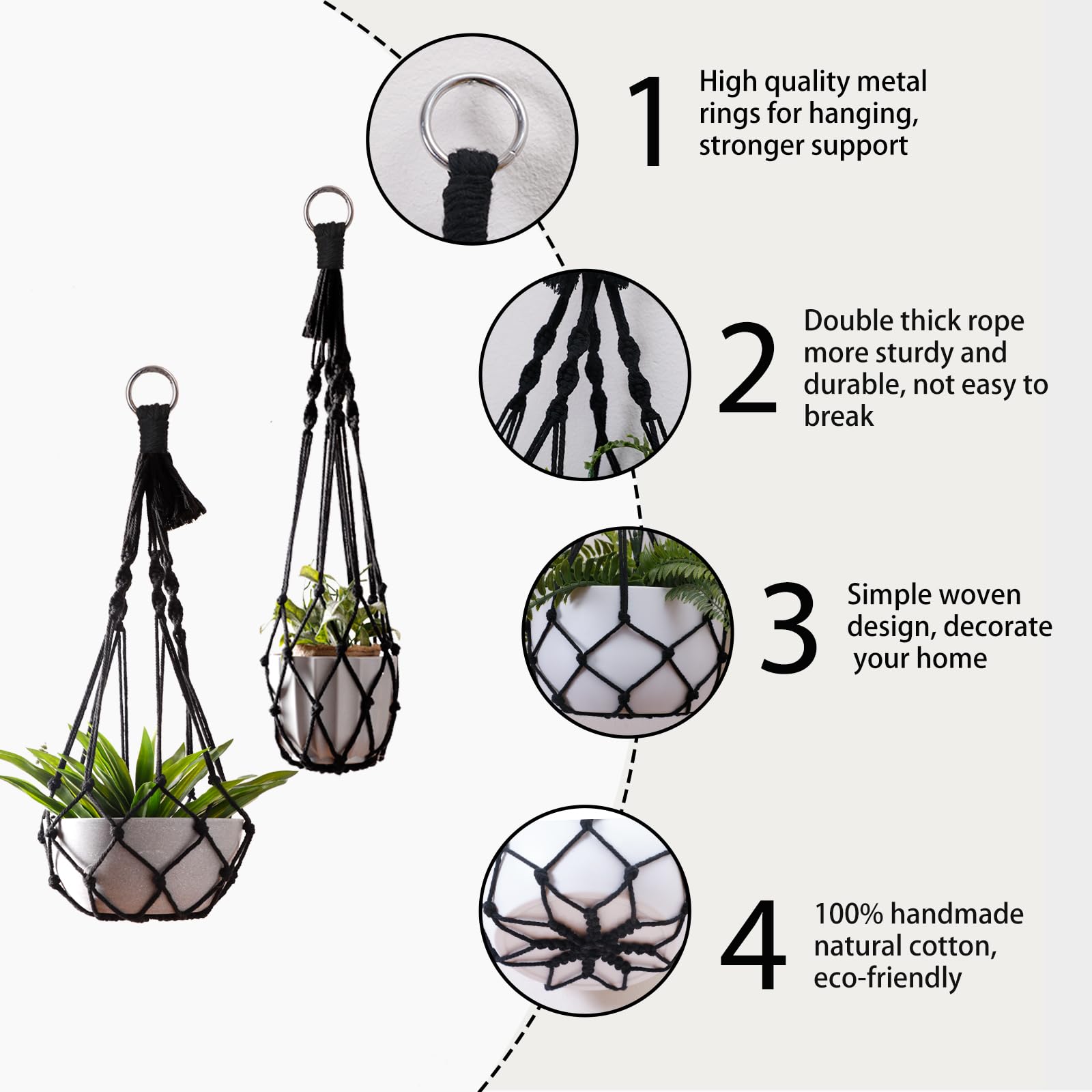 Artilady hanging pot holder hooks, securely suspends pots in any room with ease.