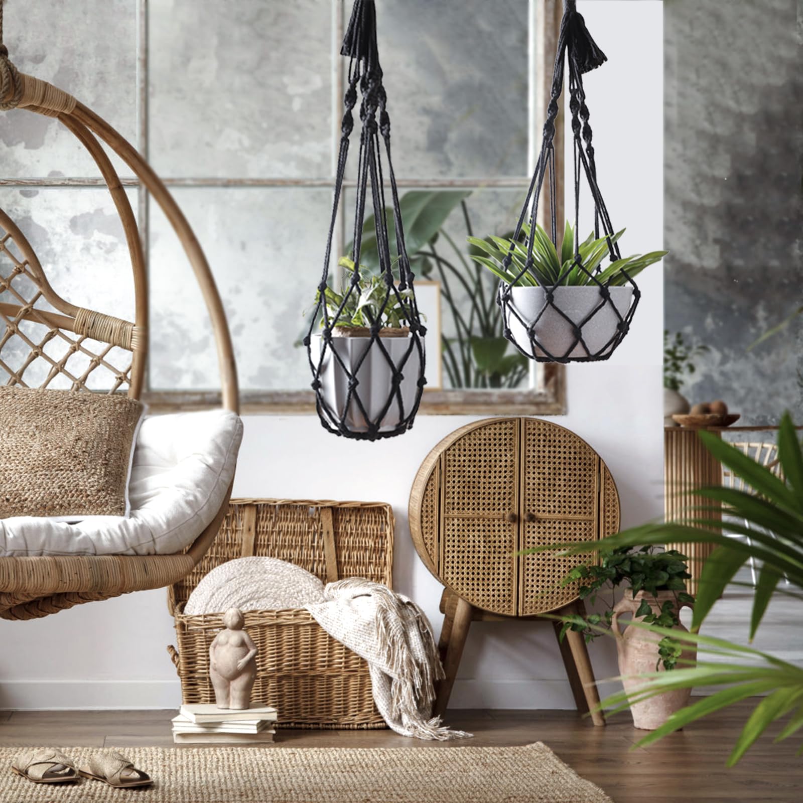 Artilady macrame weave detail highlights craftsmanship and rustic charm for boho home decor.