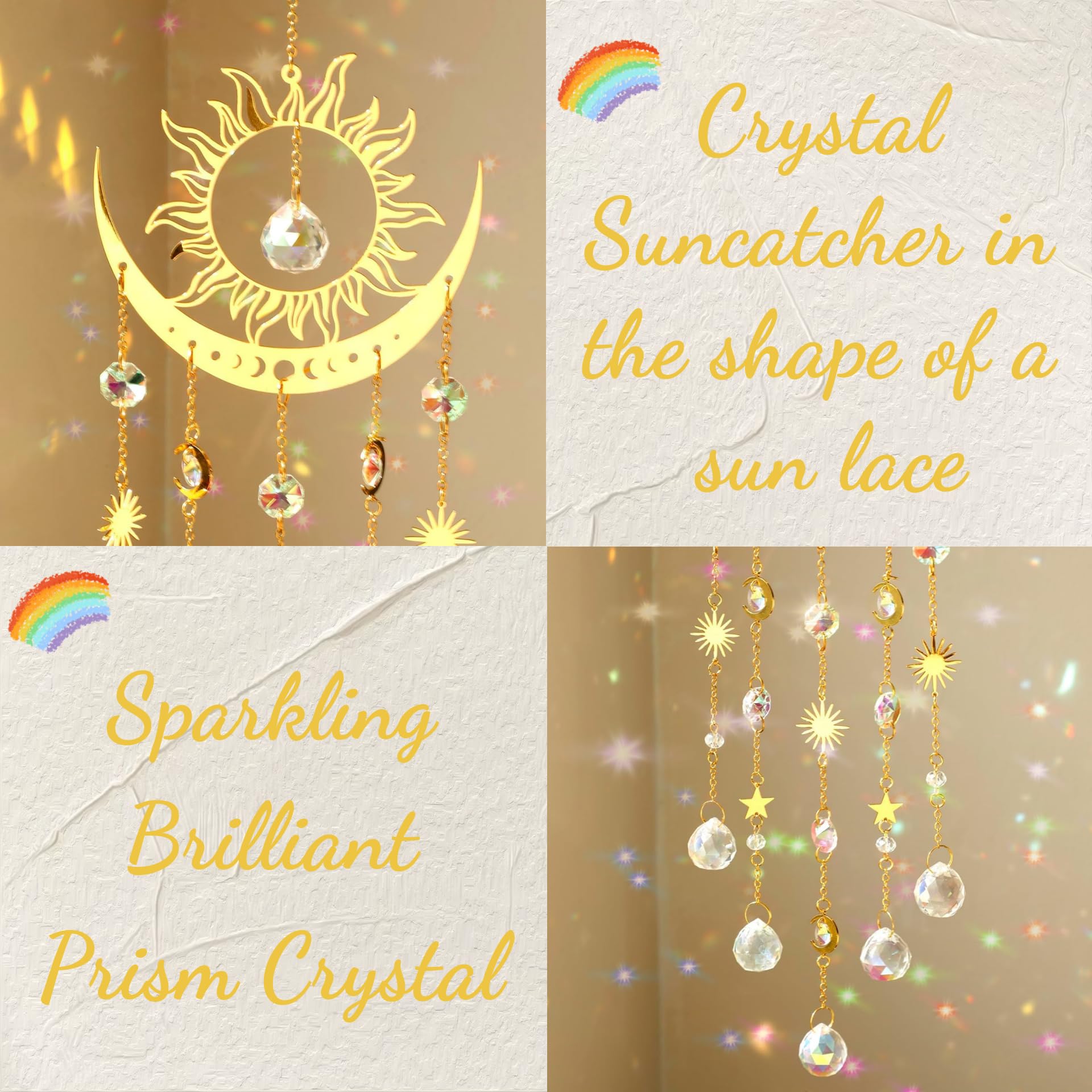 Artilady stained glass window suncatcher casts colorful light across the room
