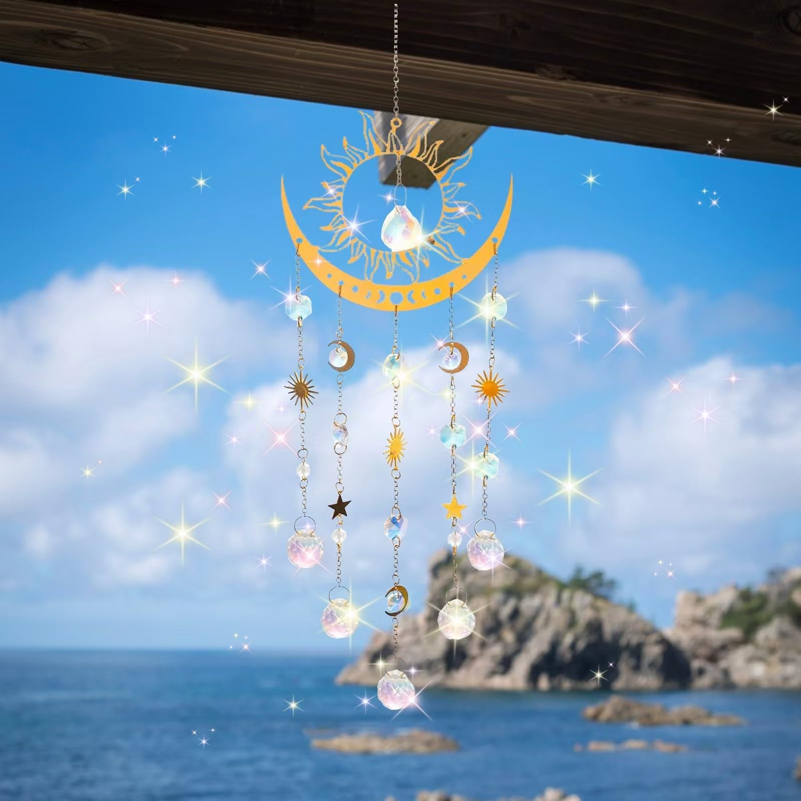 Artilady rainbow crystal wind chimes add charm to outdoor patios and porches