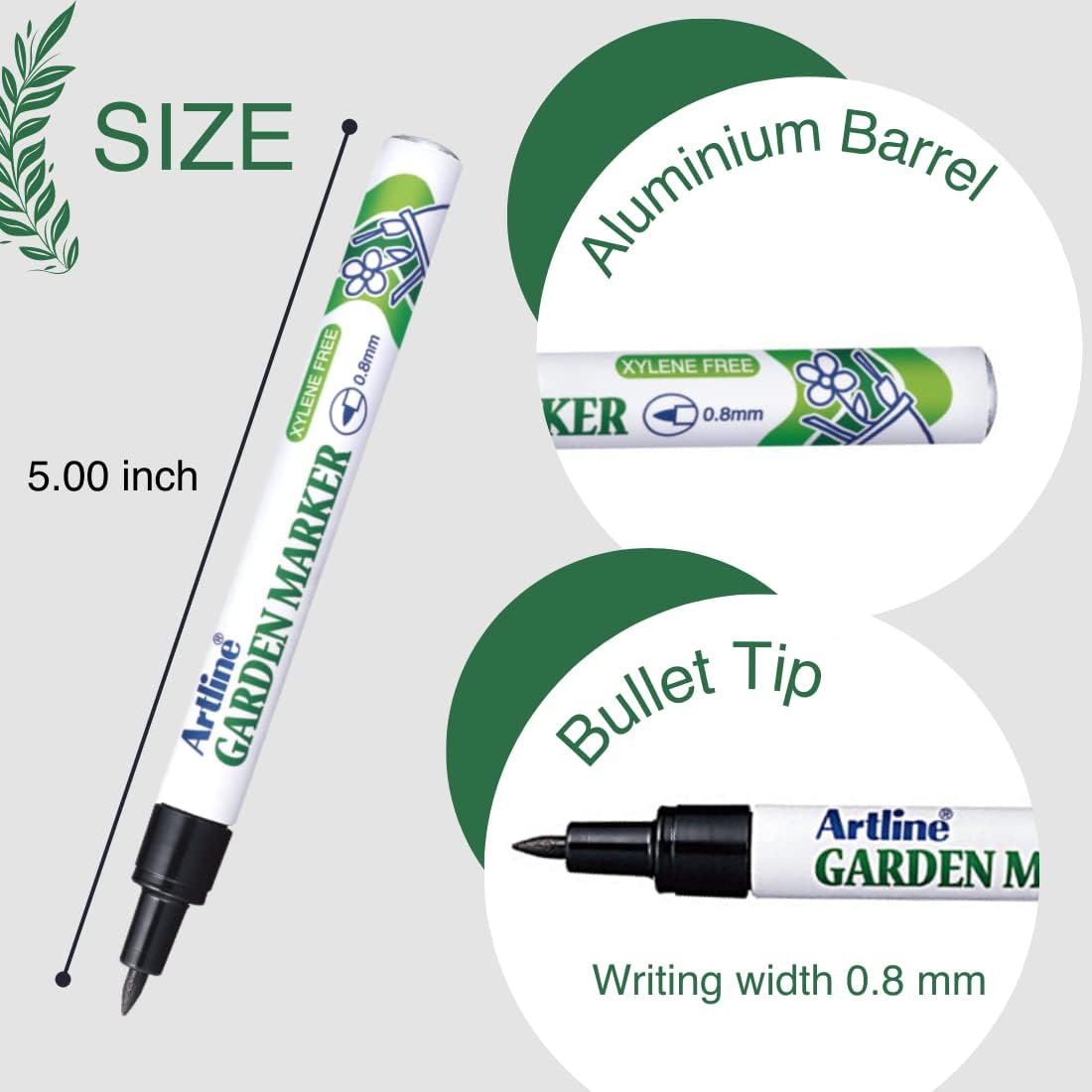 Artline quick-dry ink demonstrated on a garden label