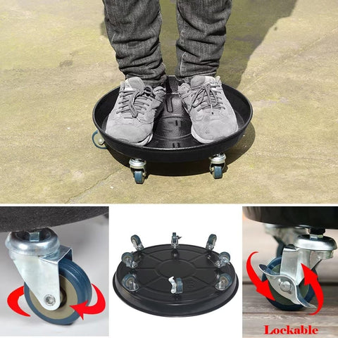 ARTLINE indoor-outdoor rolling pot stand on quiet casters guards floors.